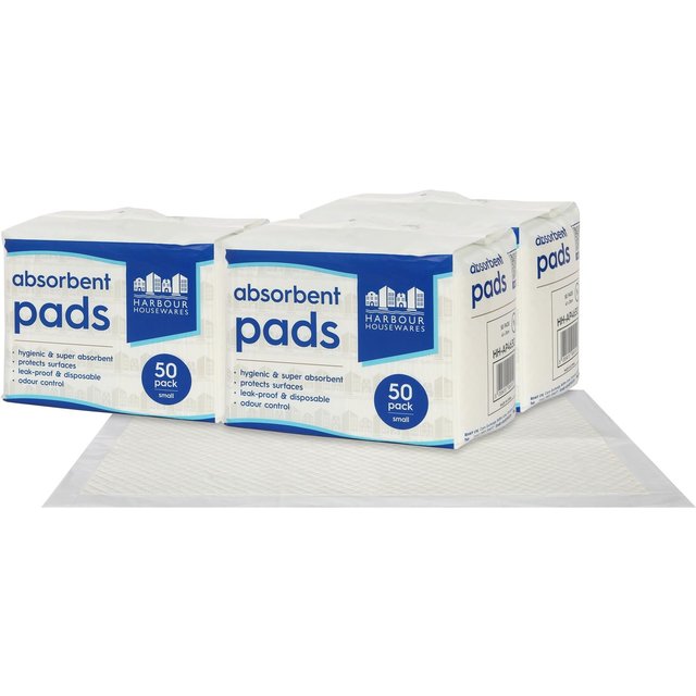 Harbour Housewares Small Disposable Incontinence Bed Pads - 32.5cm x 45cm - 150x Waterproof Absorbent Mattress Wetting Protector Sheets