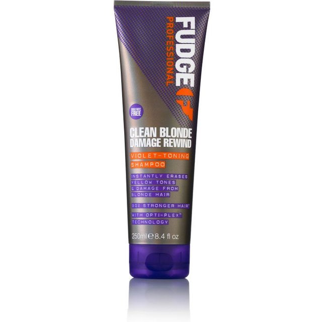 FUDGE Clean Blonde Damage Rewind Purple Violet Toning & Repair Shampoo 250ml in Clear