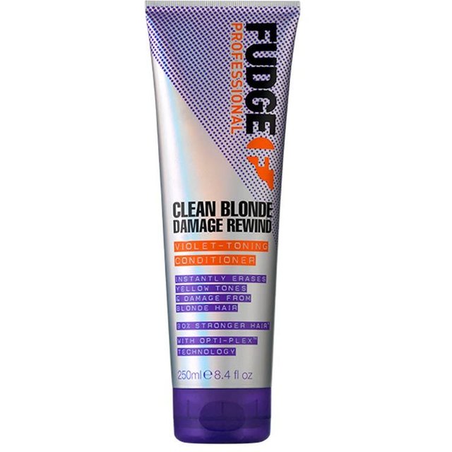 FUDGE Clean Blonde Damage Rewind Purple Violet Toning & Repair Conditioner 250ml in Clear