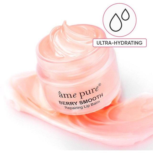 âme pure BERRY SMOOTH LIP BALM - Moisturizing Treatment For Extra Dry Lips in Pink