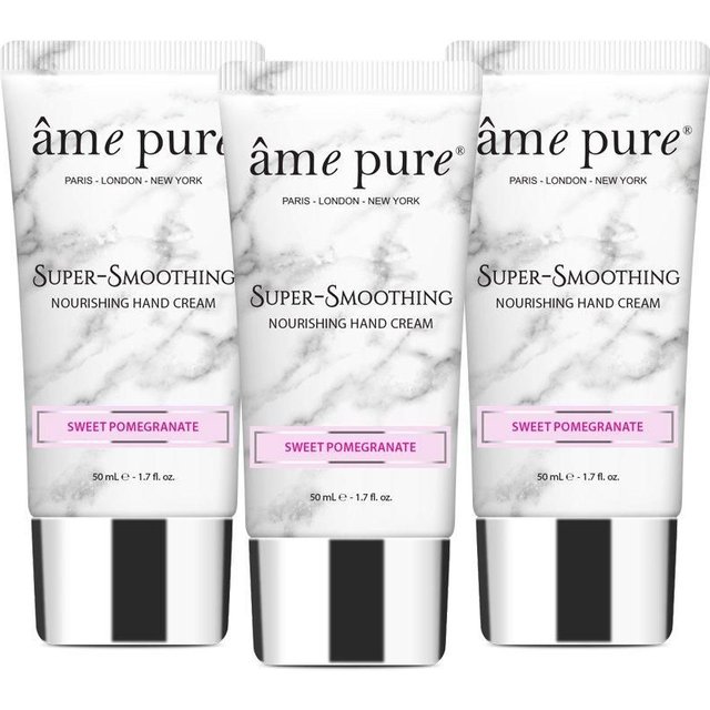âme pure SUPER-SMOOTHING HAND CREAM 3-Pack - For Dry Hands With Vitamin E in Pink | Size: 150ml