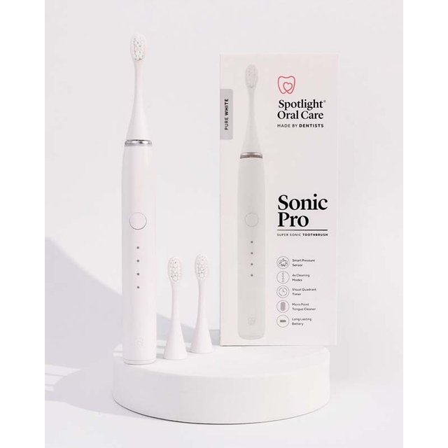 Spotlight Oral Care Sonic Pro White Toothbrush in Clear