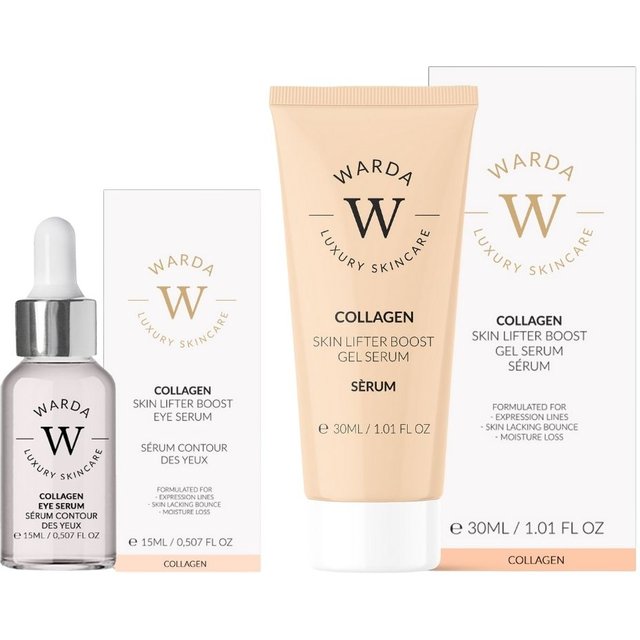 WARDA Skin Lifter Boost Collagen Anti-Wrinkle Eye Serum 15m & Anti-Aging Gel Serum 30ml in Clear