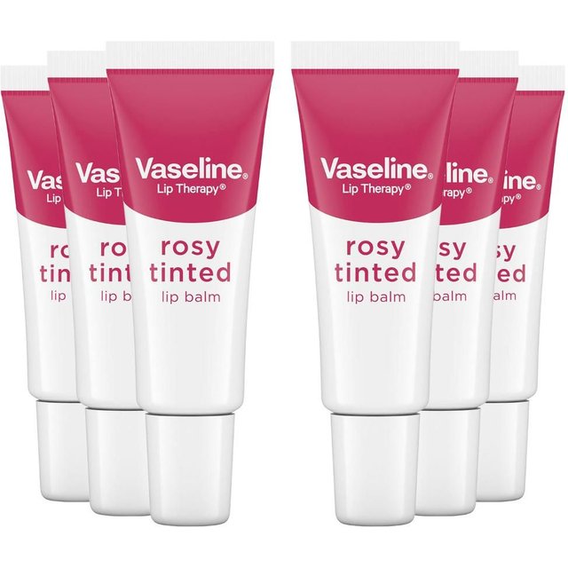 Vaseline Women's LipTherapy Rosy Tinted 'LipBalm' For Instant Softness&Pink Hint, 6x10g in White