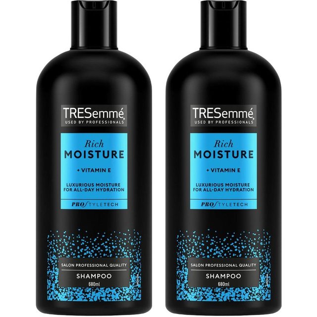 Tresemme Women's 'Shampoo' Rich Moisture with Vitamin E for All-Day Hydration, 2 Pack of 680ml in Black
