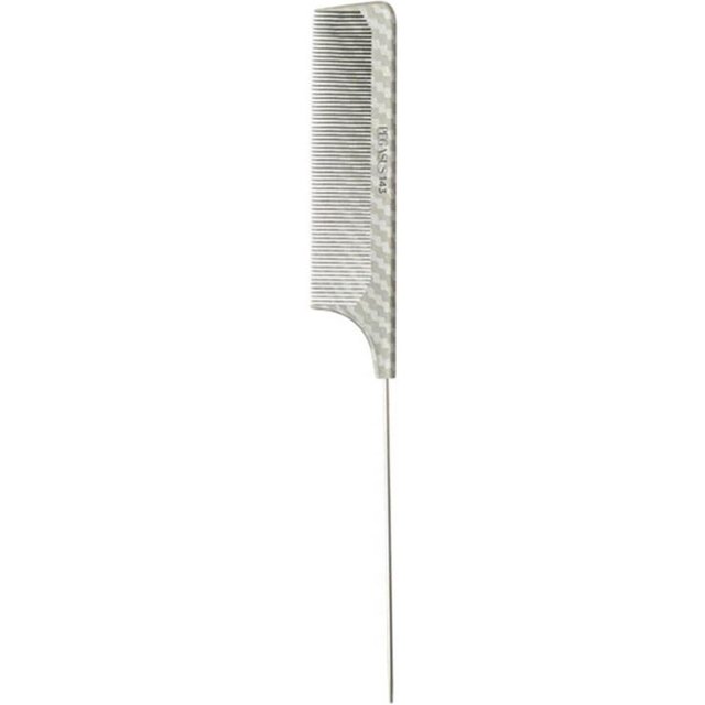 Pegasus Hard Rubber Longer Fine Tooth Metal Tail Comb - 143 in Carbon Fibre | Size: 10g