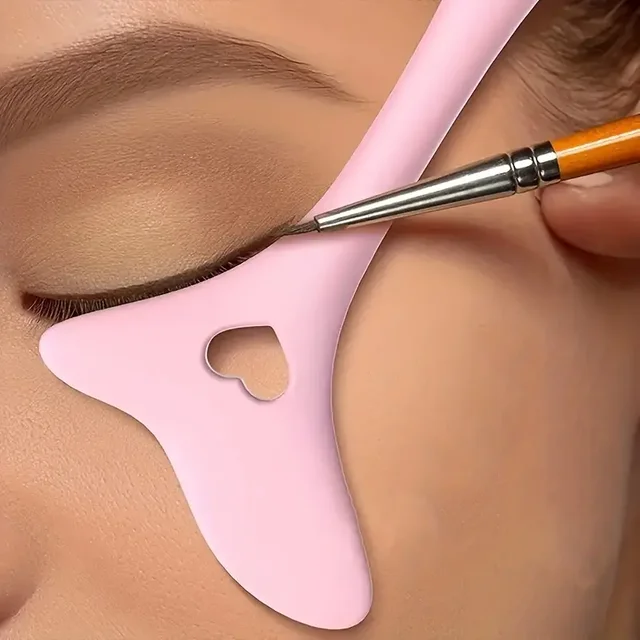 Silicone Eye Liner Aid Washable Marscara Drawing Aid Reusable Makeup Accessories - Pink