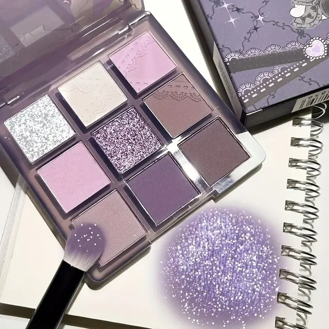Moody Purple 9 Colors Eyeshadow Palette Matte Shimmer Finish