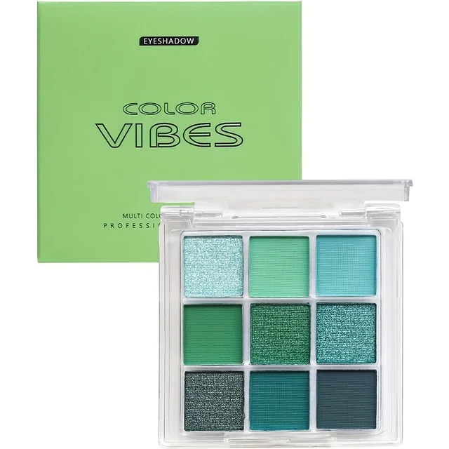 Color Vibes 9-color Green Eyeshadow Palette