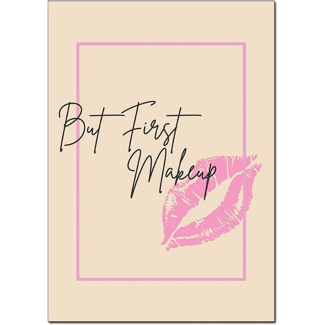 "But First Makeup" Wall Art Poster – Glam Up Your Space | Available in A3 & A4 Sizes
