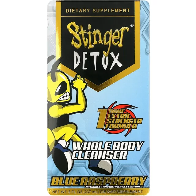 Blue Raspberry Stinger Detox Whole Body Cleanser Extra Strength Drink Liquid 8 FL oz