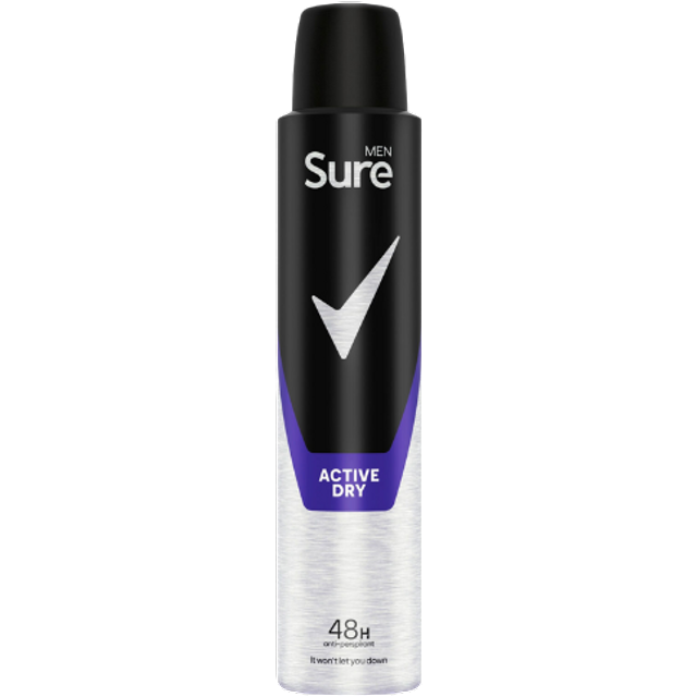Sure Men Active Dry Antiperspirant Deodorantspray - 200 ml