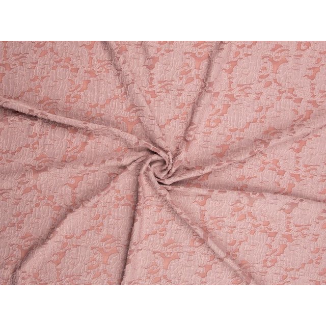 Deadstock Textured Burn Out Stretch Knit Fabric Blush Pink