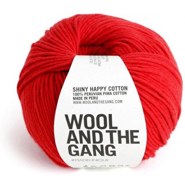 Wool and the Gang Shiny Happy Cotton Aran Yarn Lipstick Red