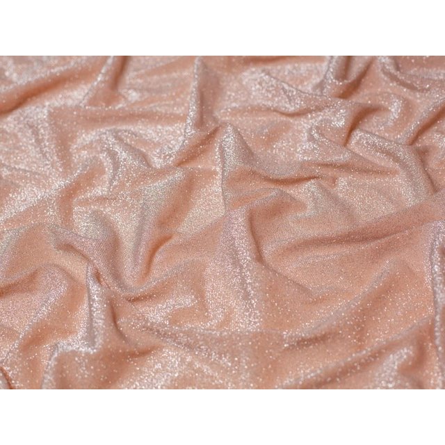 Minerva Core Range Lurex Sparkle Metallic Stretch Knit Fabric Blush