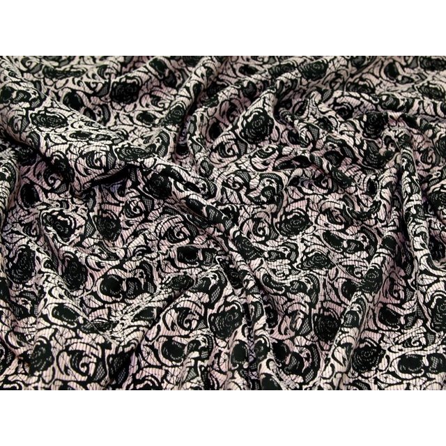 Deadstock Woven Textured Jacquard Fabric Blush & Black