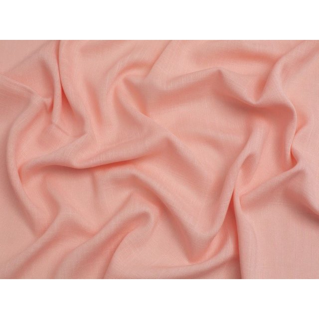 Stretch Woven Slub Linen Look Viscose Fabric Blush Pink
