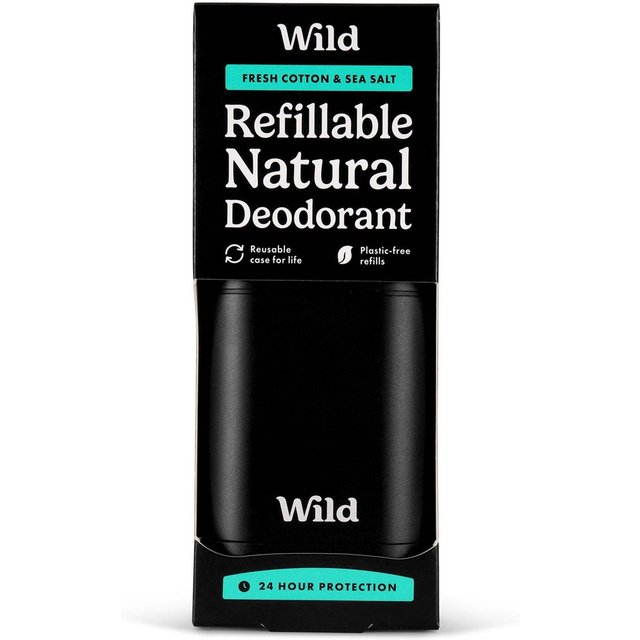 Wild Refillable Natural Deodorant Case, Fresh Cotton & Sea Salt