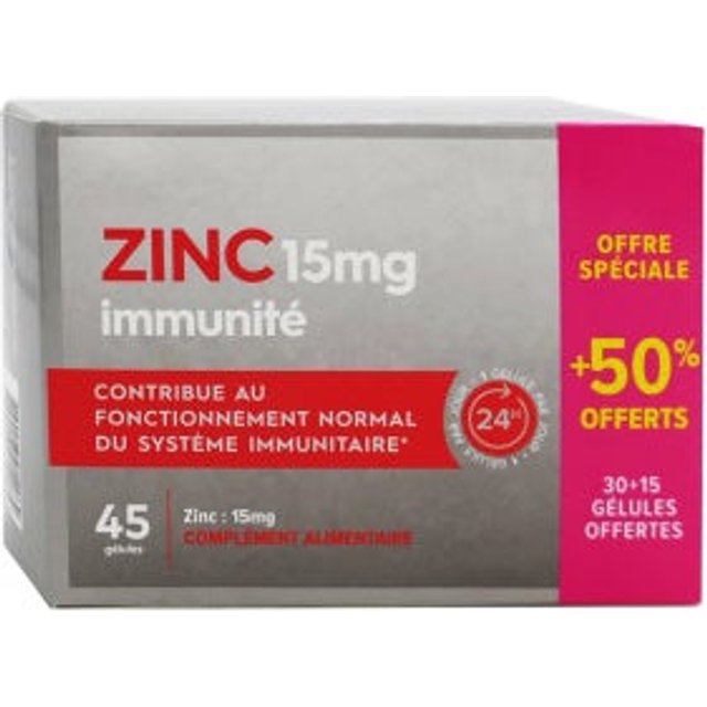 Zinc 30+15gélules