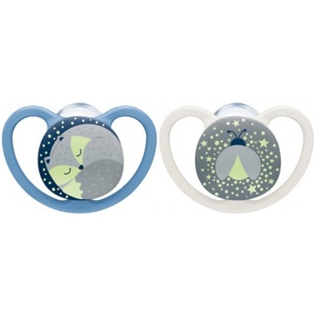 Pack Silicona Chupete Space Night 18-36m Niño 2uds