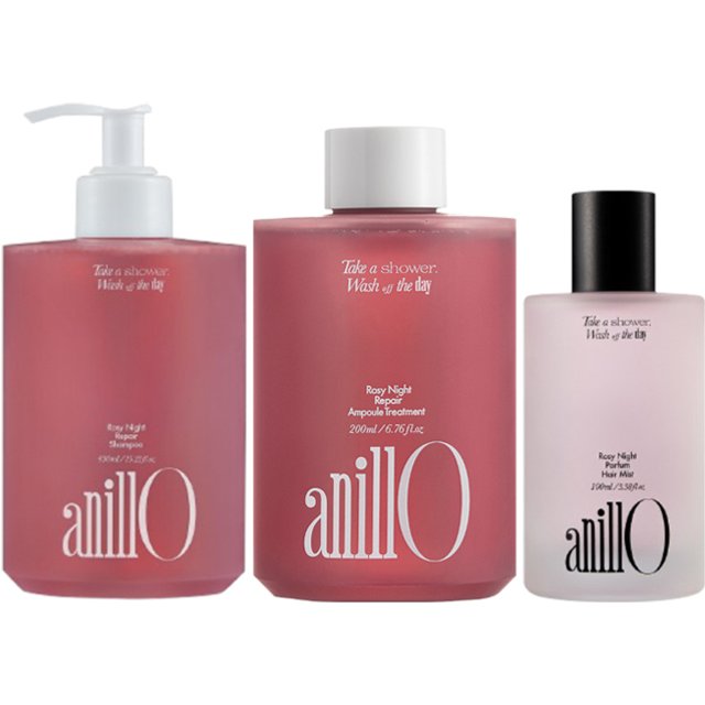 anillO - Rosy Night Glossy & Soft Hair Care Set