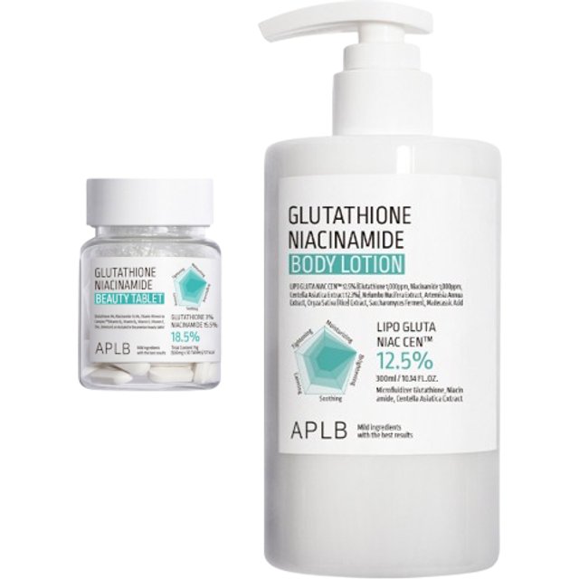 APLB - Glutathione Niacinamide Beauty Tablet - 30ea & Body Lotion - 300ml Set