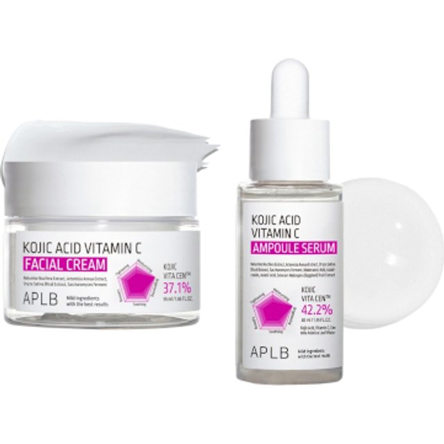 APLB - Kojic Acid Vitamin C Ampoule Serum - 40ml & Facial Cream - 55ml Set