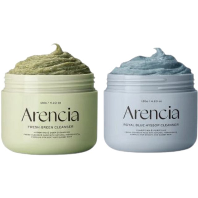 Arencia - Fresh Green Rice & Royal Blue Rice Mochi Cleanser - 120g Set