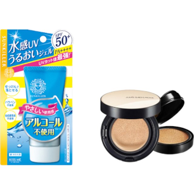 ISEHAN - Kiss Me Sunkiller Perfect Water Essence SPF50+ PA++++ - 50g X Jung Saem Mool - Essential Skin Nuder Cushion - 14g+14g