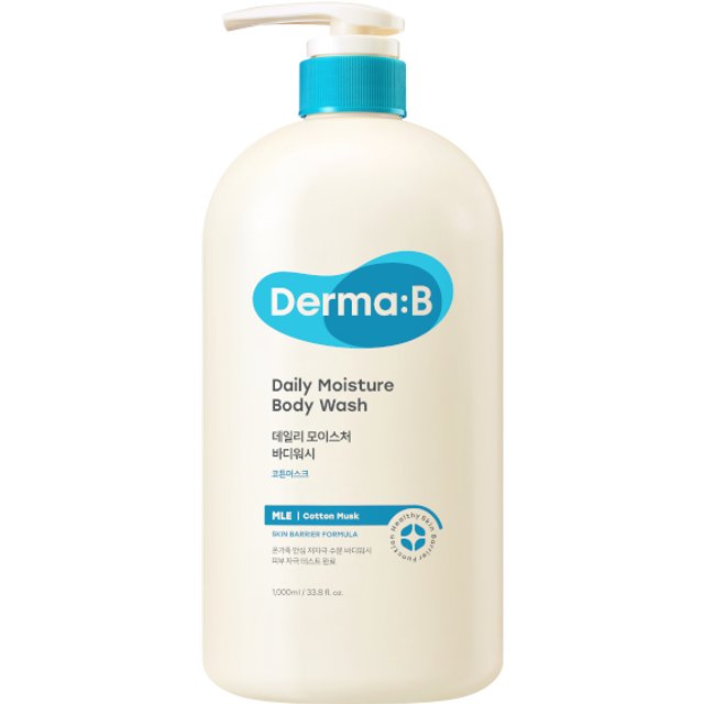 Derma:B - Daily Moisture Body Wash - 1000ml - Cotton Musk