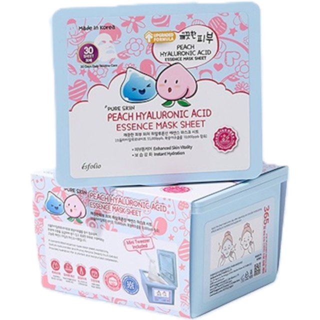 esfolio - Pure Skin Peach Hyaluronic Acid Essence Mask Sheet - 400ml / ca