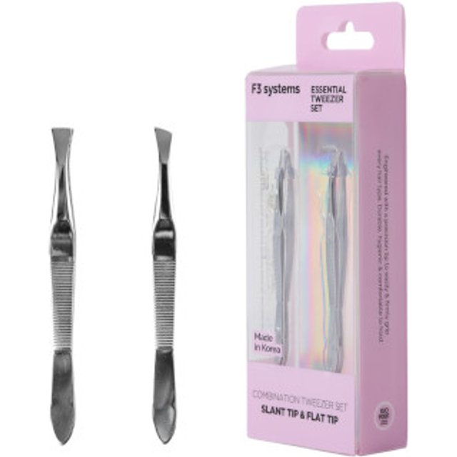 F3 SYSTEMS - Essential Tweezer Set - Slant & Flat - conjunto
