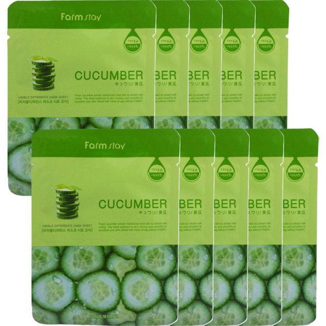 Farm Stay - Visible Difference Mask Sheet - Cucumber - 1pc (10ea) Set