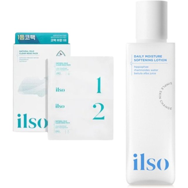 ILSO - Natural Mild Clear Nose Pack - 5ea + Daily Moisture Softening Lotion - 150ml