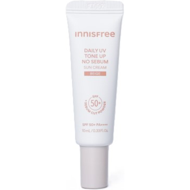 innisfree - Daily UV Tone Up No Sebum Sun Cream - 10ml - Beige