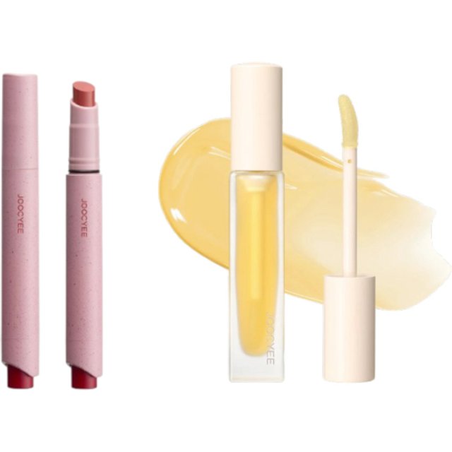 Joocyee - Lightweight Non-Smudging Velvet Rouge - 3g - 111 Leather Pink (1ea) & Summer Fizz Watery Lip Oil - 5g - 01 Soda...