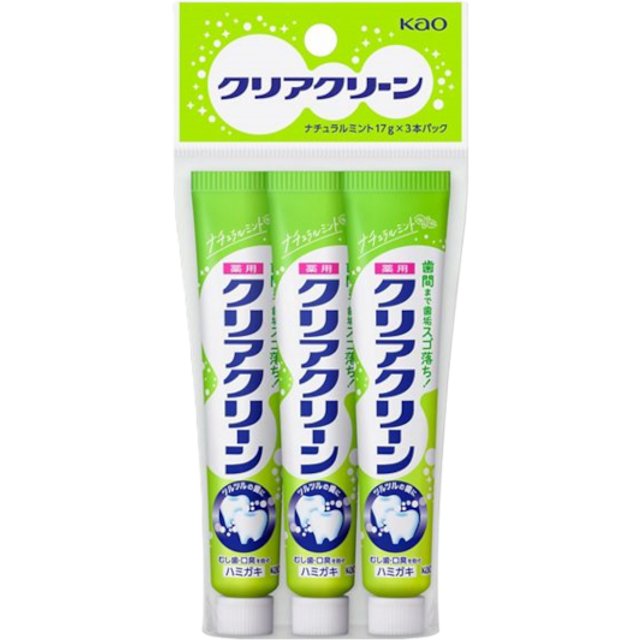 Kao - Clear Clean Regular Toothpaste - 17g X 3 - Natural Mint