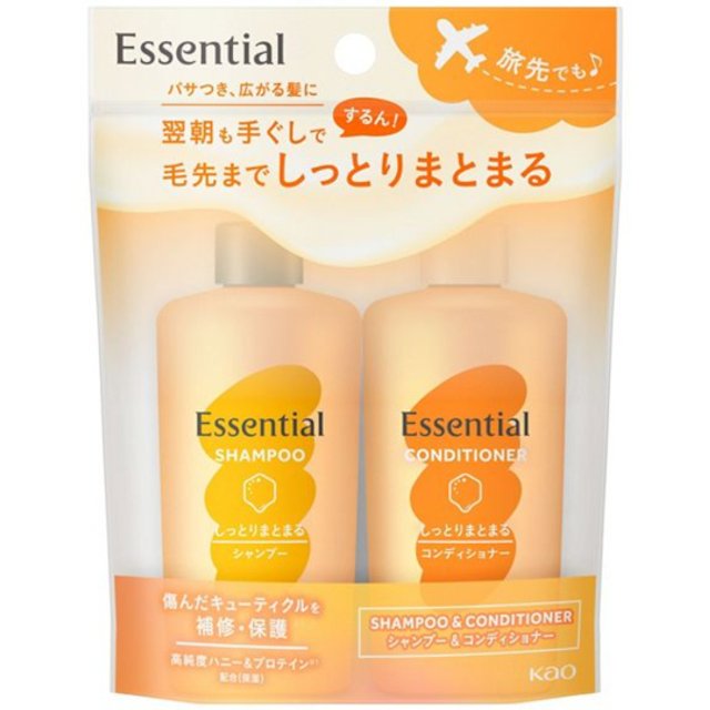 Kao - Essential Moisturizing Shampoo & Conditioner Mini Set - 90ml