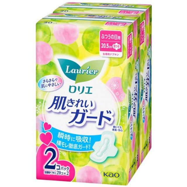 Kao - Laurier Skin Clean Guard With Wings 20.5cm - 20 pcs x 2