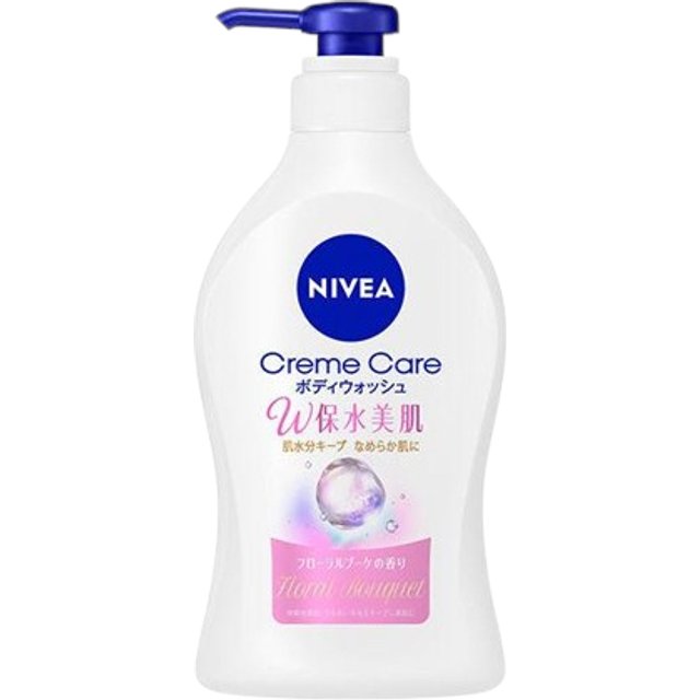 NIVEA Japan - Cream Care Body Wash Double Moisture Retaining Beautiful Pump - 470ml - Skin Floral Bouquet Scent