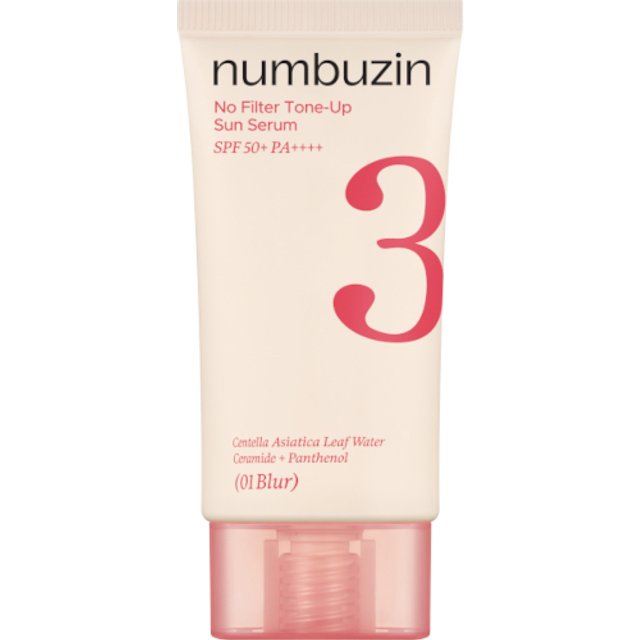 numbuzin - No.3 No Filter Tone-Up Sun Serum SPF50+ PA++++ (New Verison of No.3 Porcelain Base-skip Tone Up Beige) - 50ml - 01 Blur