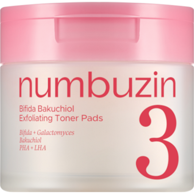 numbuzin - No.3 Bifida Bakuchiol Exfoliating Toner Pads (New Verison of No.4 Pore Zero Peeled Egg Toner Pad)