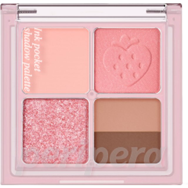 peripera - Ink Pocket Shadow Palette (Soft Berry Edition) - 1.6 g x 3, 1.3 g x 1 - 07 Spring Strawberries In The Sun
