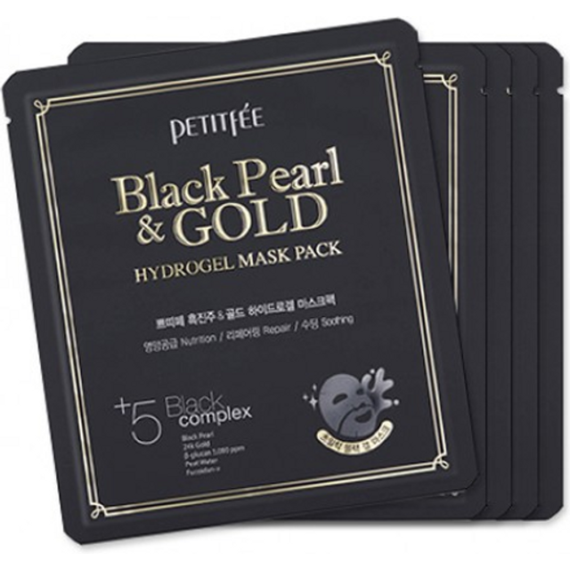 PETITFEE - Hydrogel Mask Pack - 5pcs - #Black Pearl & Gold