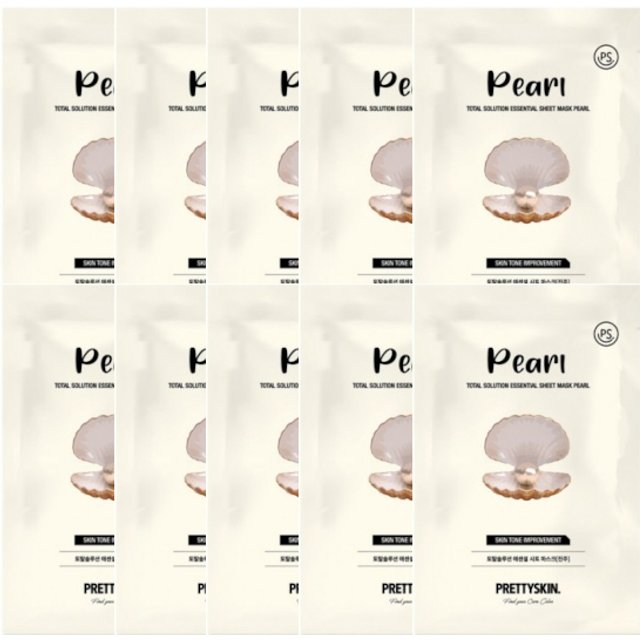 PRETTYSKIN - Total Solution Essential Sheet Mask - Pearl - 1pc (10ea) Set