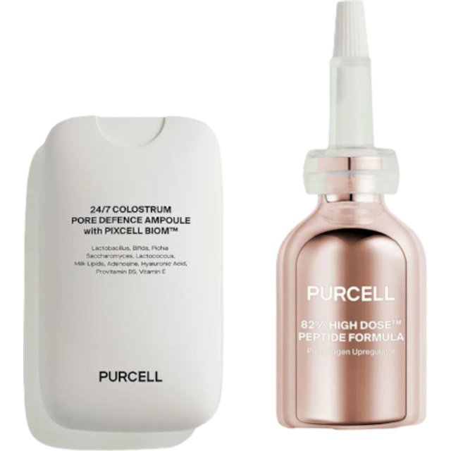 PURCELL - 24/7 Colostrum Pore Defence Ampoule with Pixcell Biom™ - 55ml (1ea) + 82% High Dose™ Peptide Formula - 30ml (1ea) Set