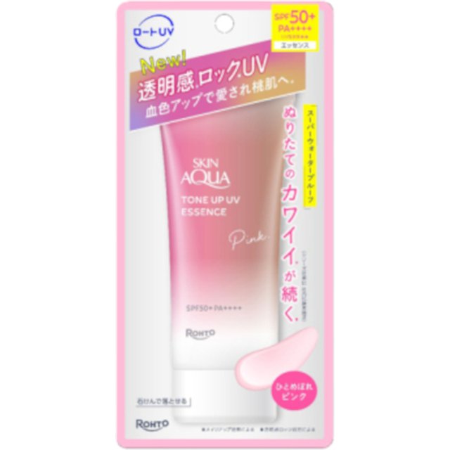 Rohto Mentholatum - Skin Aqua Tone Up UV Essence SPF50+ PA++++ - 70g - Pink