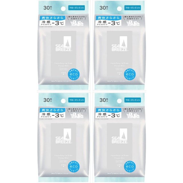 Shiseido - Sea Breeze Face & Body Ice Sheet - 30 sheets - Frozen Mint (4ea) Set