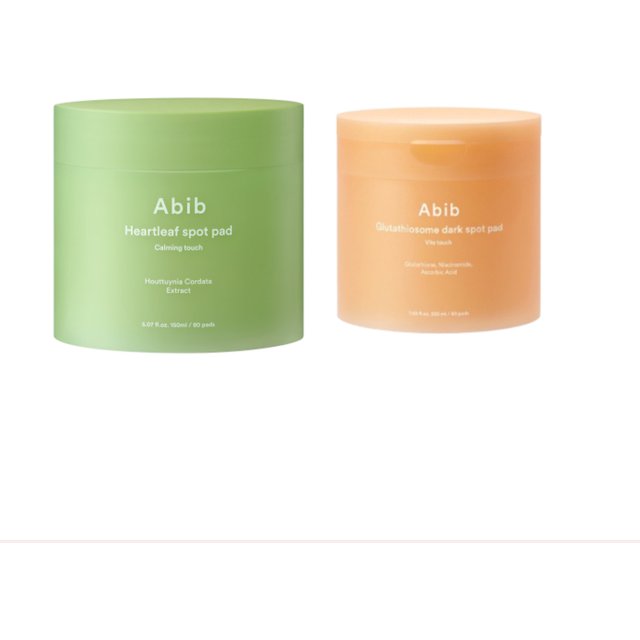 Abib - Glutathiosome Dark Spot Pad (1ea) X Heartleaf Spot Pad (1ea) Set