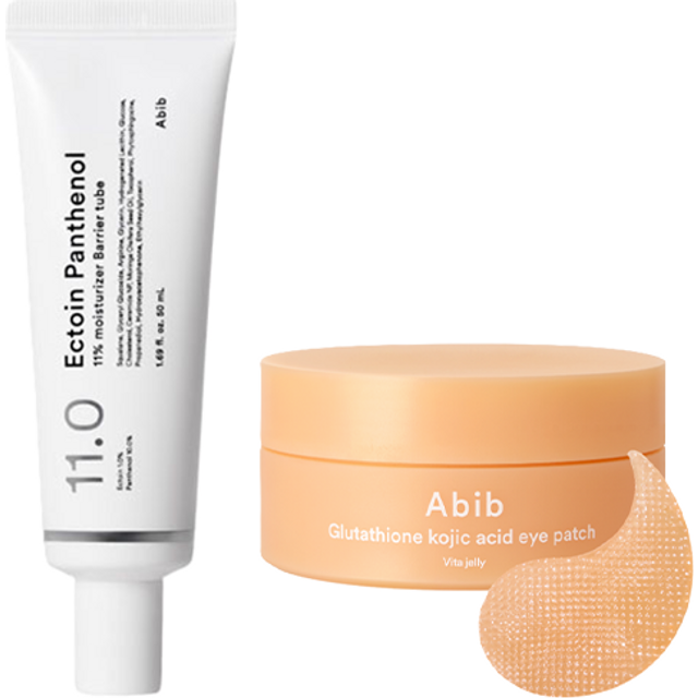 Abib - Ectoin Panthenol 11% Moisturizer Barrier Tube (1ea) X Glutathione Kojic Acid Eye Patch Vita Jelly (1ea) Set